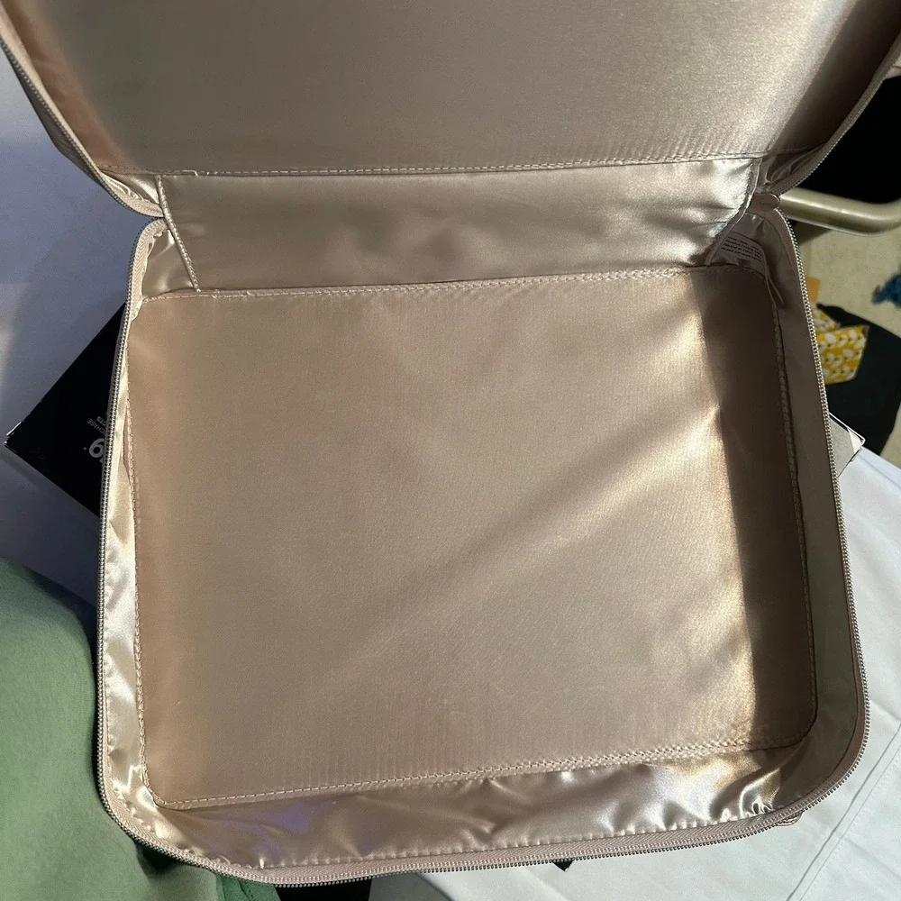 Lancome Metallic Rose Gold Cosmetic Makeup Bag‎
